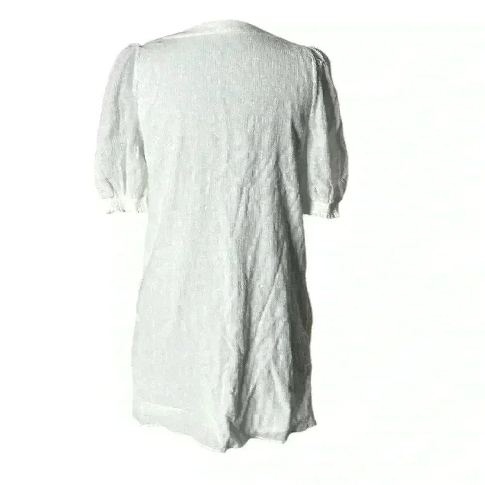 BB Dakota by Steven Madden White Lined Field of Gold Mini Shift Dress Size M - Picture 7 of 10